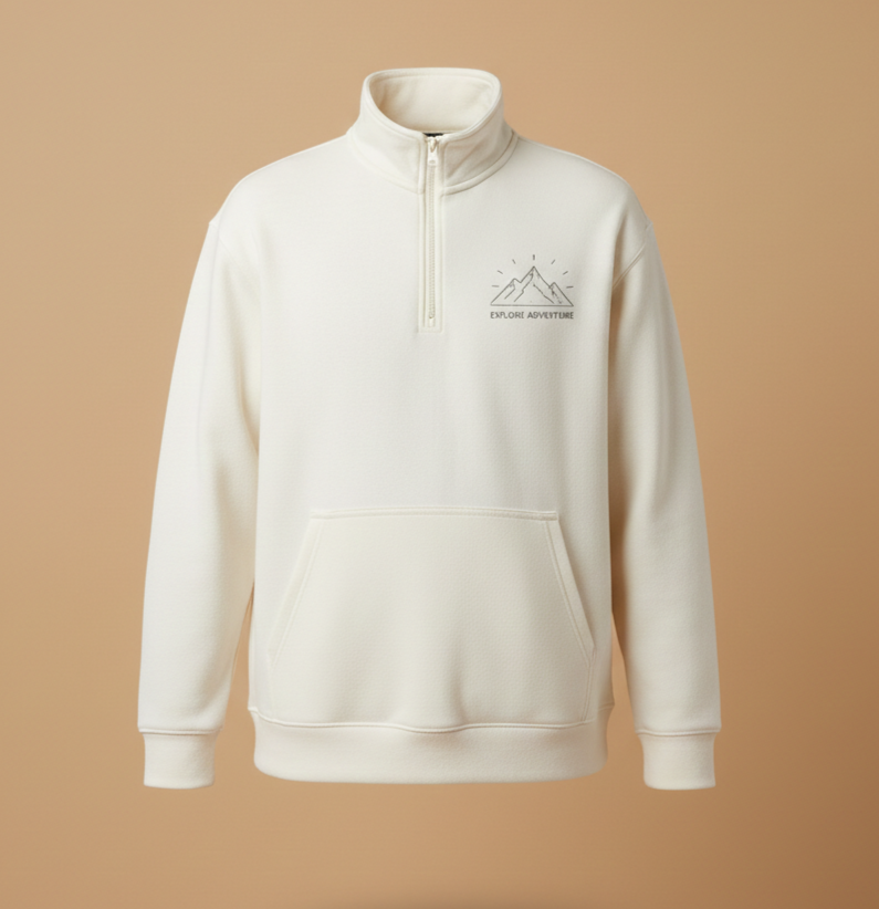 Unisex Quarter Zip Sweatshirt with Kangaroo Pockets